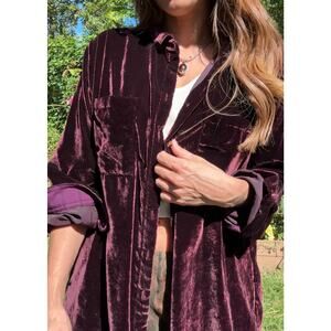 Maeve Velvet Oxblood Button-Down Shirt — Anthropologie